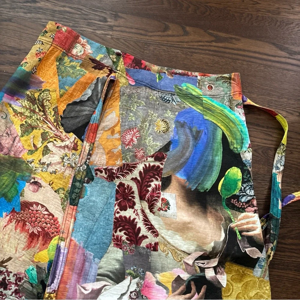 New Arthur Arbesser Italian Cotton Patchwork Wrap Skirt Runway I-40 US-M $695 - Picture 11 of 13